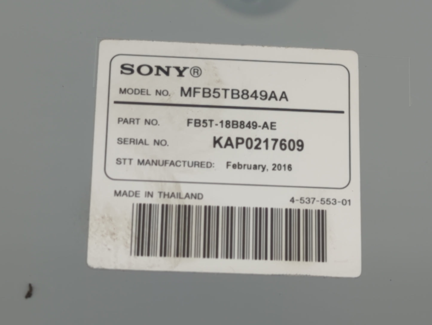 2016-2017 Ford Explorer Radio AM FM Cd Player Receiver Replacement P/N:FB5T-18B849-AE Fits Fits 2016 2017 2018 OEM Used Auto