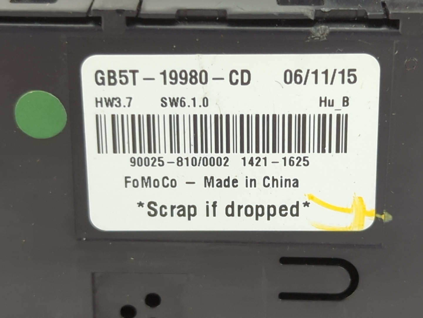 2016 Ford Explorer Climate Control Module Temperature AC/Heater Replacement P/N:GB5T-19980-CD Fits OEM Used Auto Parts - Oem