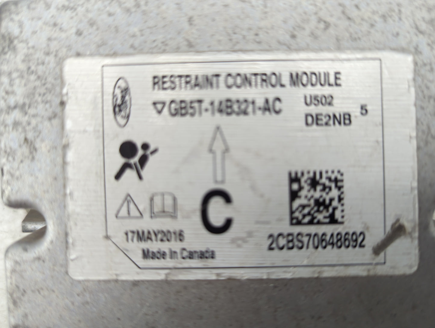 2016 Ford Explorer Safety Restraint Srs Airbag Control Module - Oemusedautoparts1.com