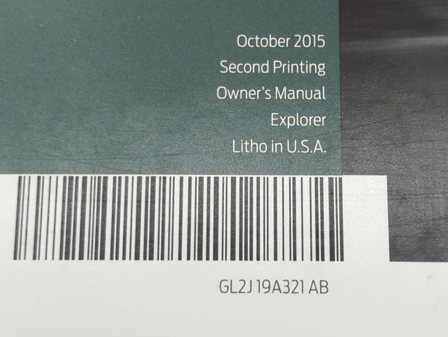 2016 Ford Explorer Owners Manual Book Guide P/N:GL2J19A321AB OEM Used Auto Parts - Oemusedautoparts1.com