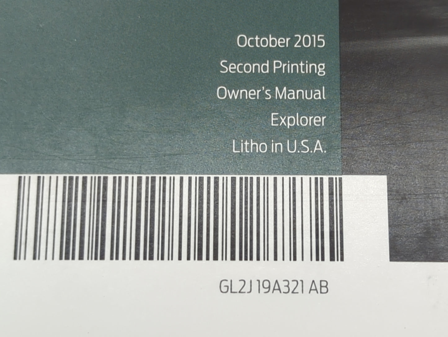 2016 Ford Explorer Owners Manual Book Guide P/N:GL2J19A321AB OEM Used Auto Parts - Oemusedautoparts1.com