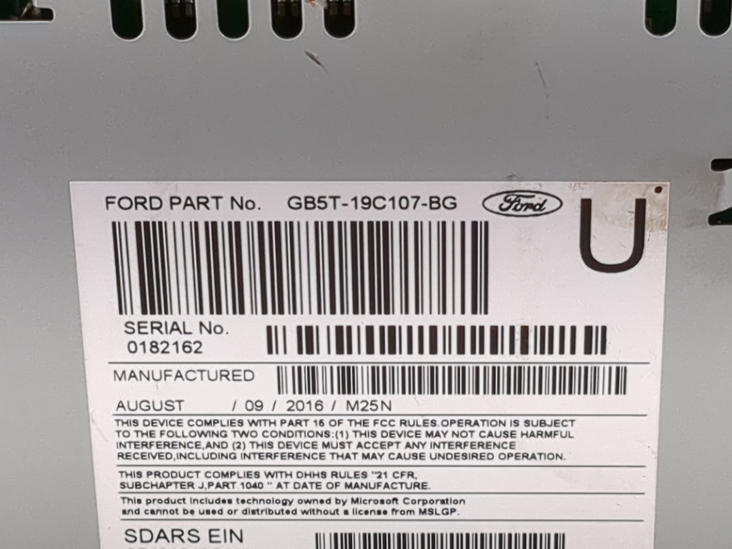 2016-2017 Ford Explorer Radio AM FM Cd Player Receiver Replacement P/N:PU-3922L-B GB5T-19C107-BG Fits Fits 2016 2017 OEM Use