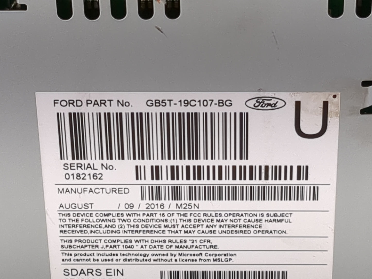 2016-2017 Ford Explorer Radio AM FM Cd Player Receiver Replacement P/N:PU-3922L-B GB5T-19C107-BG Fits Fits 2016 2017 OEM Use