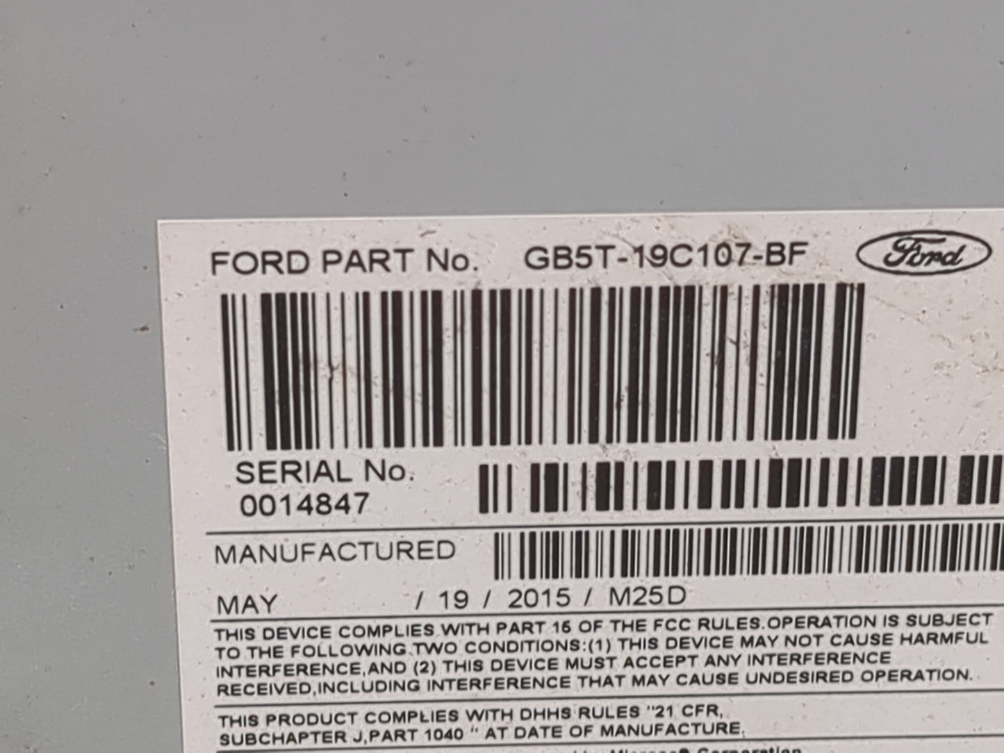 2016-2017 Ford Explorer Radio AM FM Cd Player Receiver Replacement P/N:PU-3922L-A GB5T-19C107-BF Fits Fits 2016 2017 OEM Use