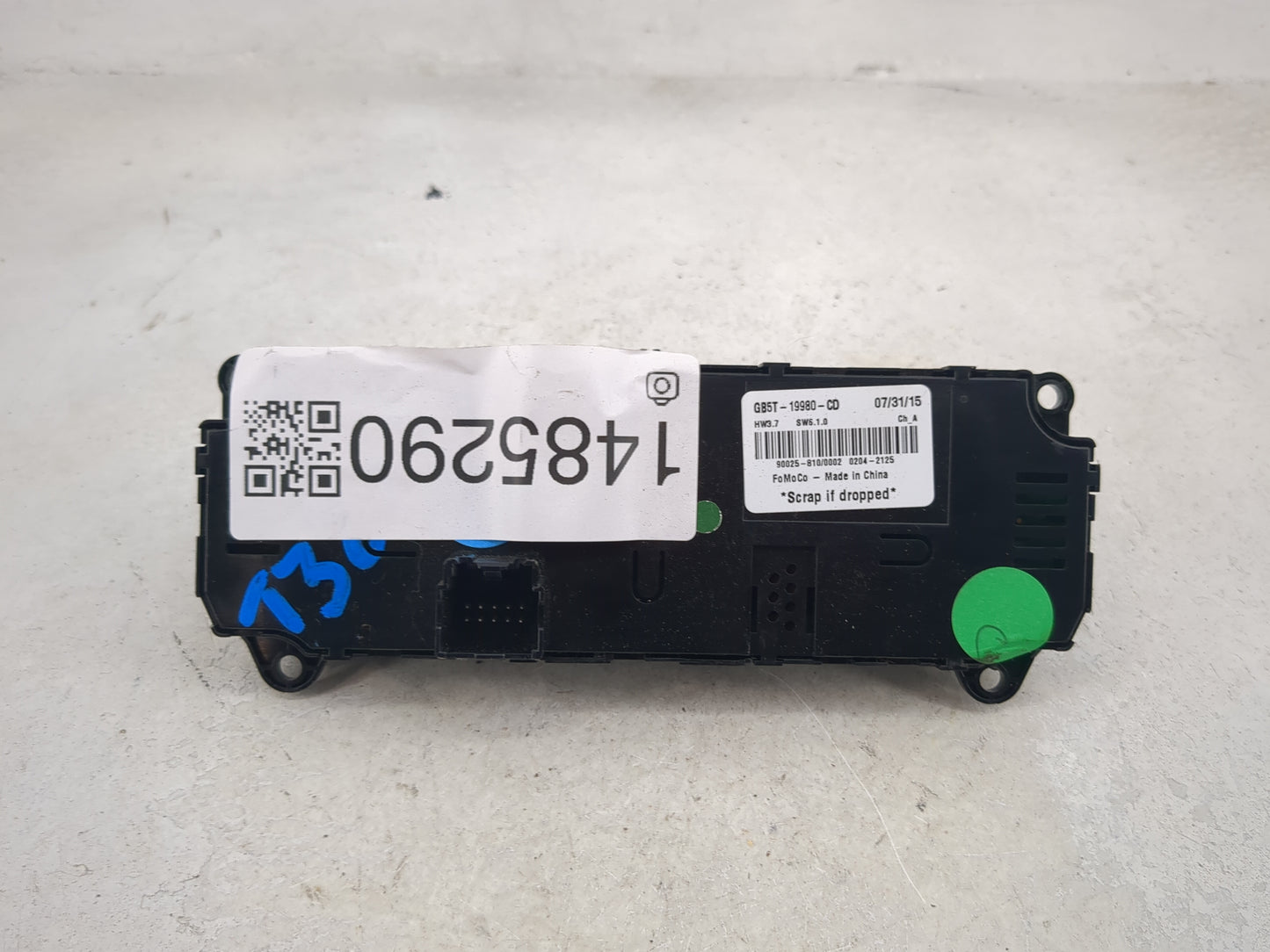 2016 Ford Explorer Climate Control Module Temperature AC/Heater Replacement P/N:GB5T-19980-CD Fits OEM Used Auto Parts - Oem
