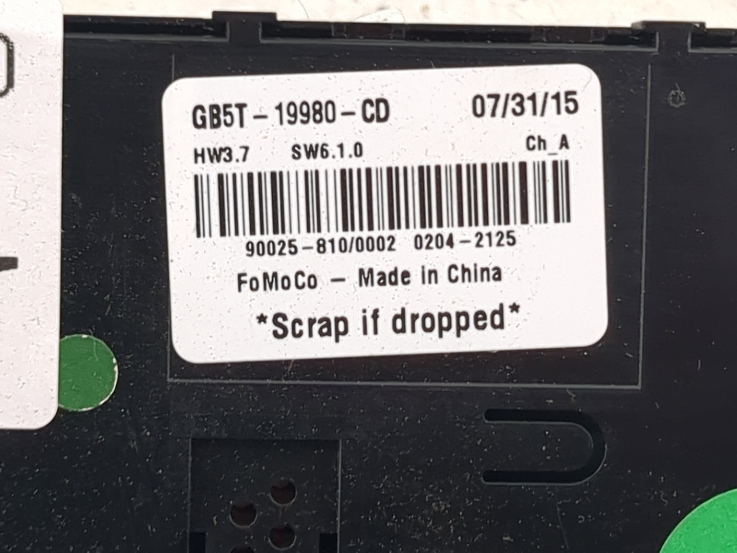 2016 Ford Explorer Climate Control Module Temperature AC/Heater Replacement P/N:GB5T-19980-CD Fits OEM Used Auto Parts - Oem