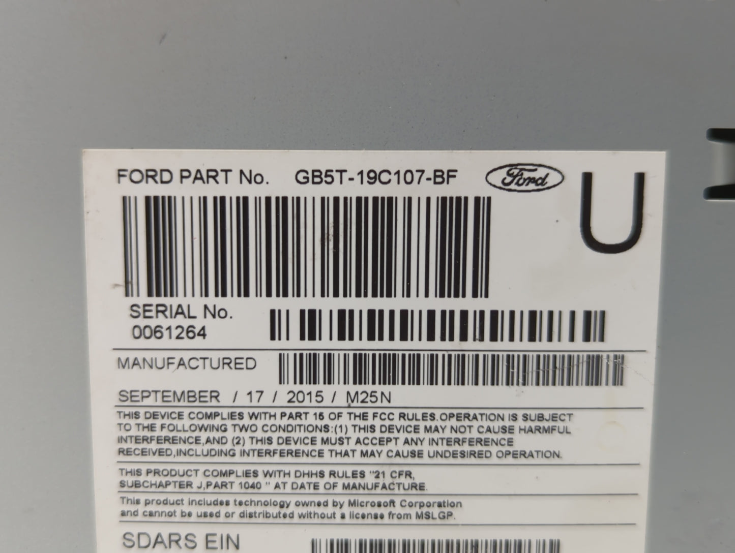 2016-2017 Ford Explorer Radio AM FM Cd Player Receiver Replacement P/N:GB5T-19C107-BG HB5T-19C107-BB Fits Fits 2016 2017 OEM