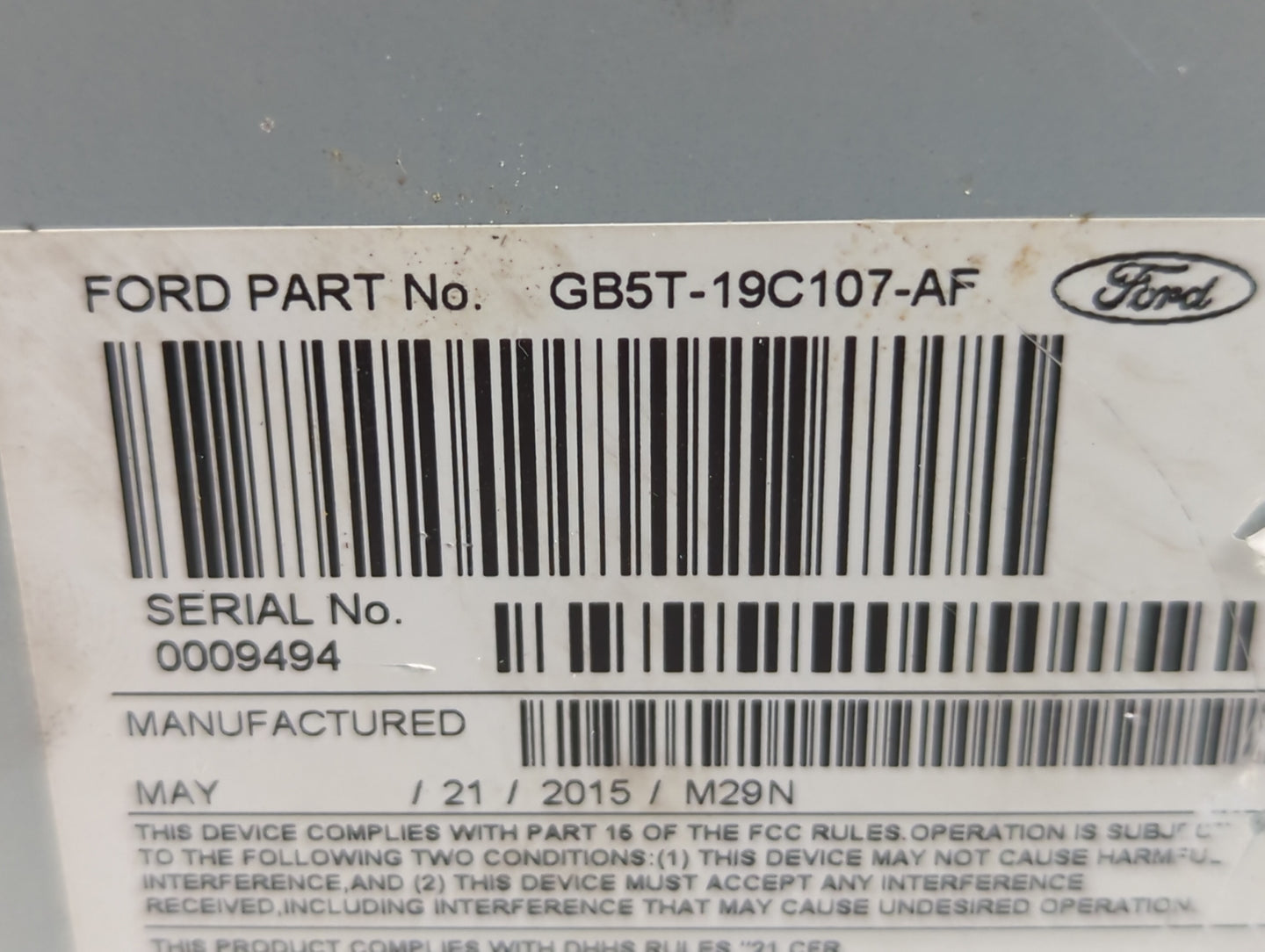 2016-2017 Ford Explorer Radio AM FM Cd Player Receiver Replacement P/N:GB5T-19C107-AF Fits Fits 2016 2017 OEM Used Auto Part