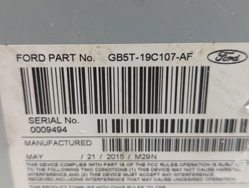 2016-2017 Ford Explorer Radio AM FM Cd Player Receiver Replacement P/N:GB5T-19C107-AF Fits Fits 2016 2017 OEM Used Auto Parts