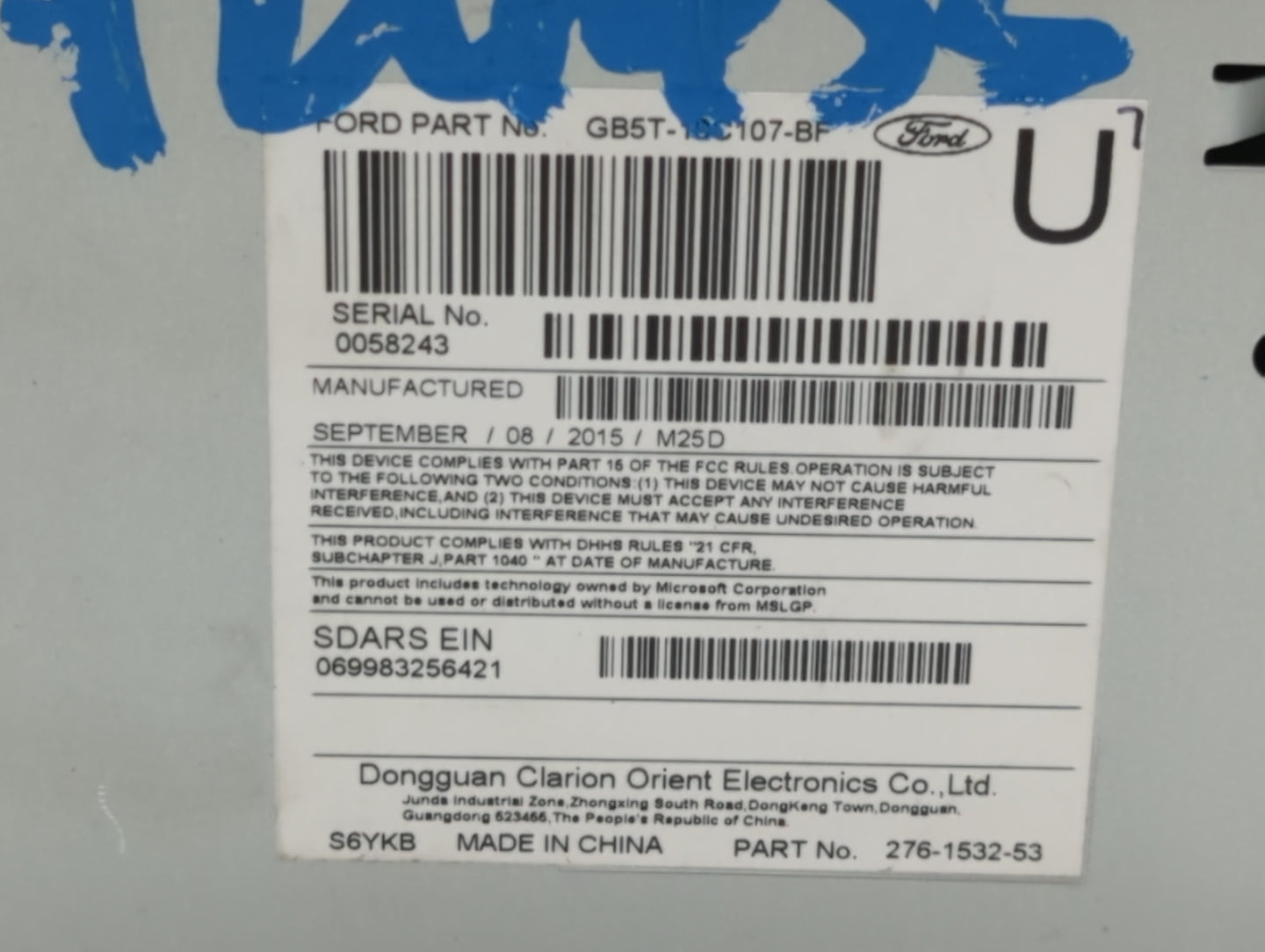 2016-2017 Ford Explorer Am Fm Cd Player Radio Receiver - Oemusedautoparts1.com