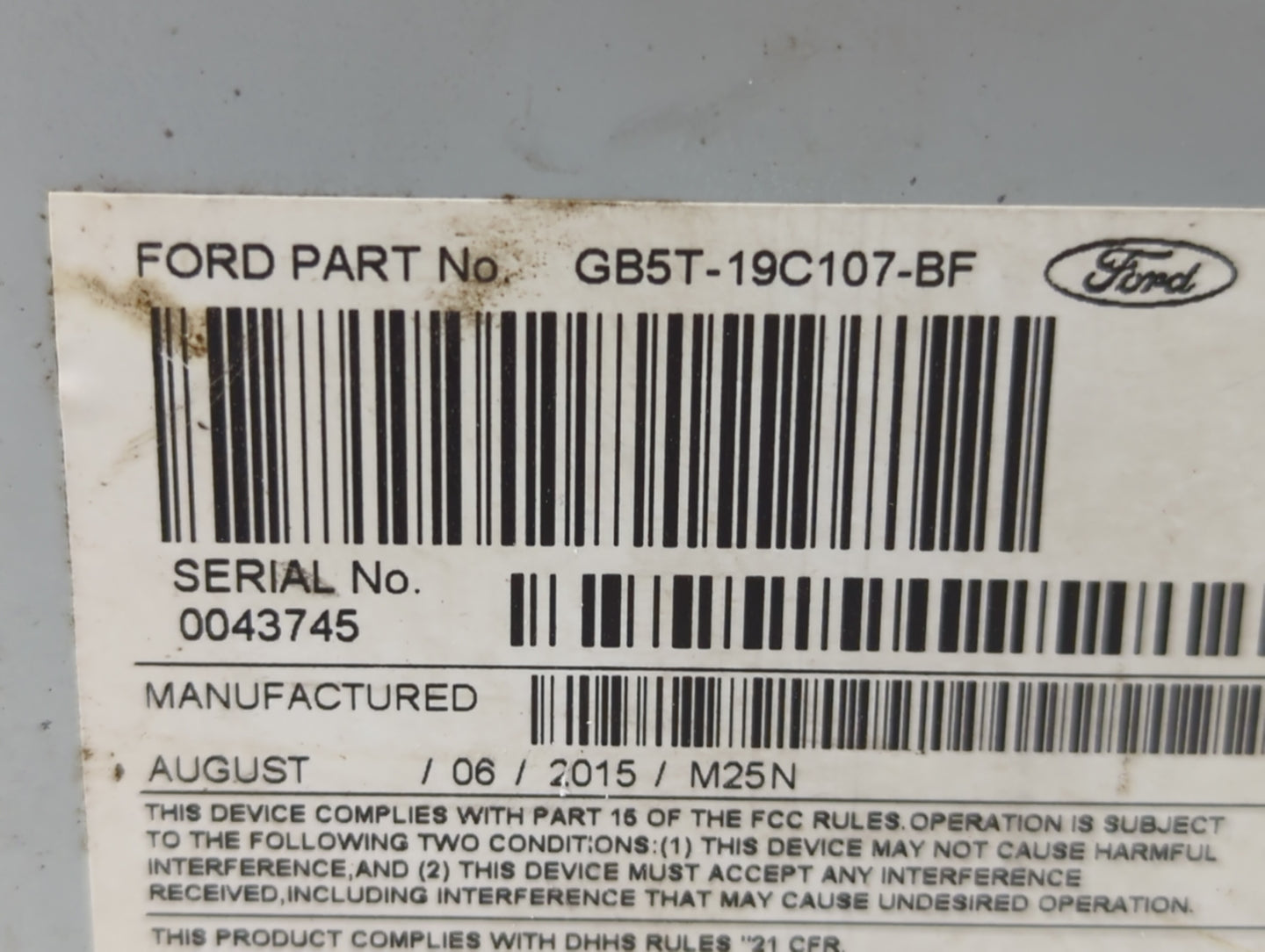 2014-2017 Ford Explorer Radio AM FM Cd Player Receiver Replacement P/N:GB5T-19C107-BF Fits Fits 2014 2015 2016 2017 OEM Used