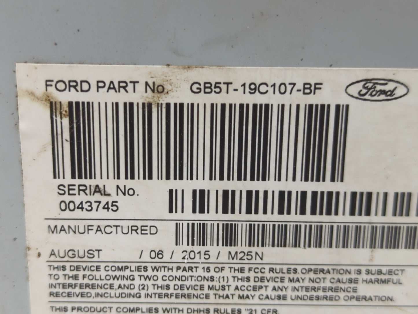 2014-2017 Ford Explorer Radio AM FM Cd Player Receiver Replacement P/N:GB5T-19C107-BF Fits Fits 2014 2015 2016 2017 OEM Used