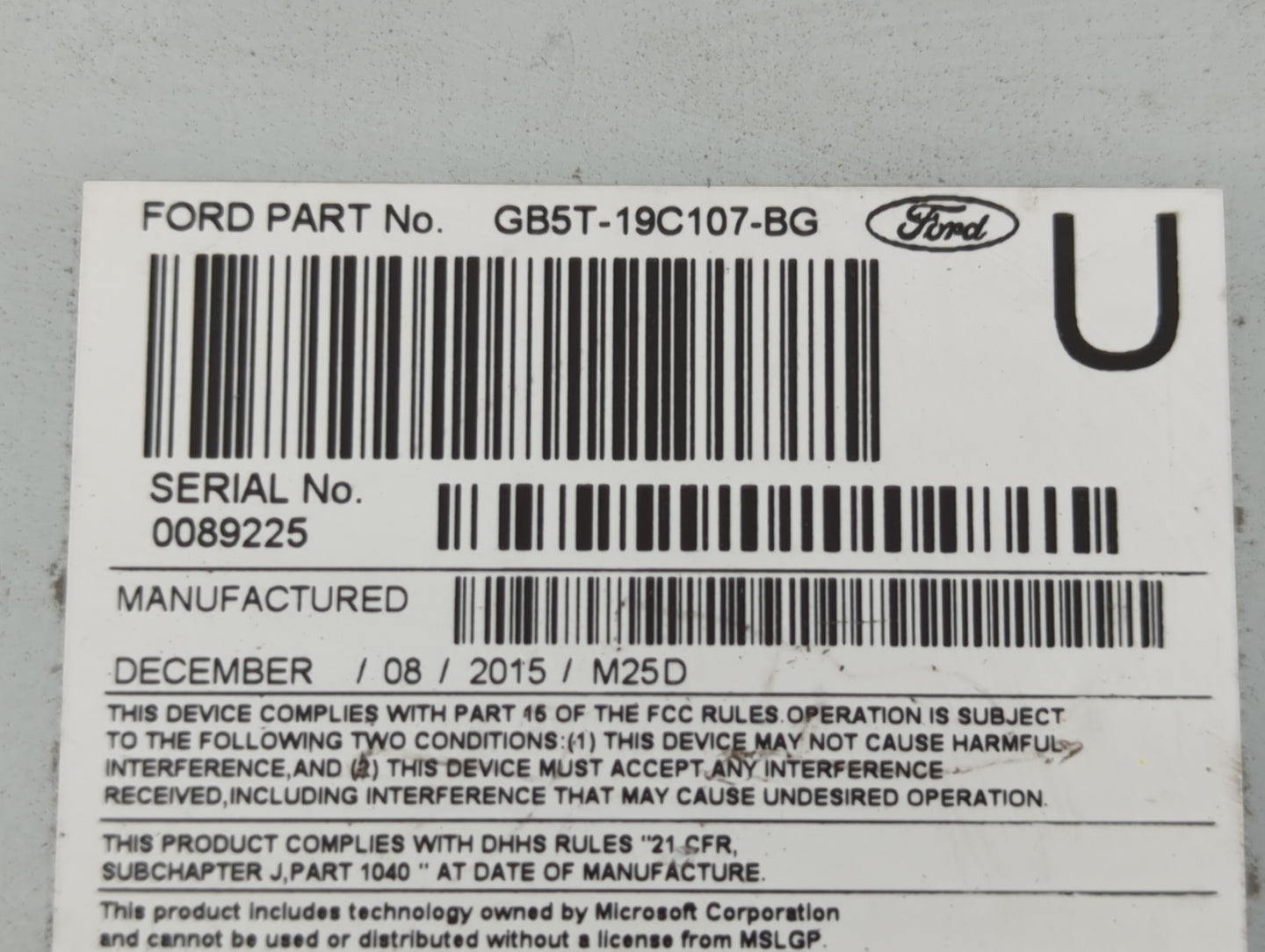 2016-2019 Ford Explorer Radio AM FM Cd Player Receiver Replacement P/N:GB5T-19C107-BG Fits Fits 2016 2017 2018 2019 OEM Used