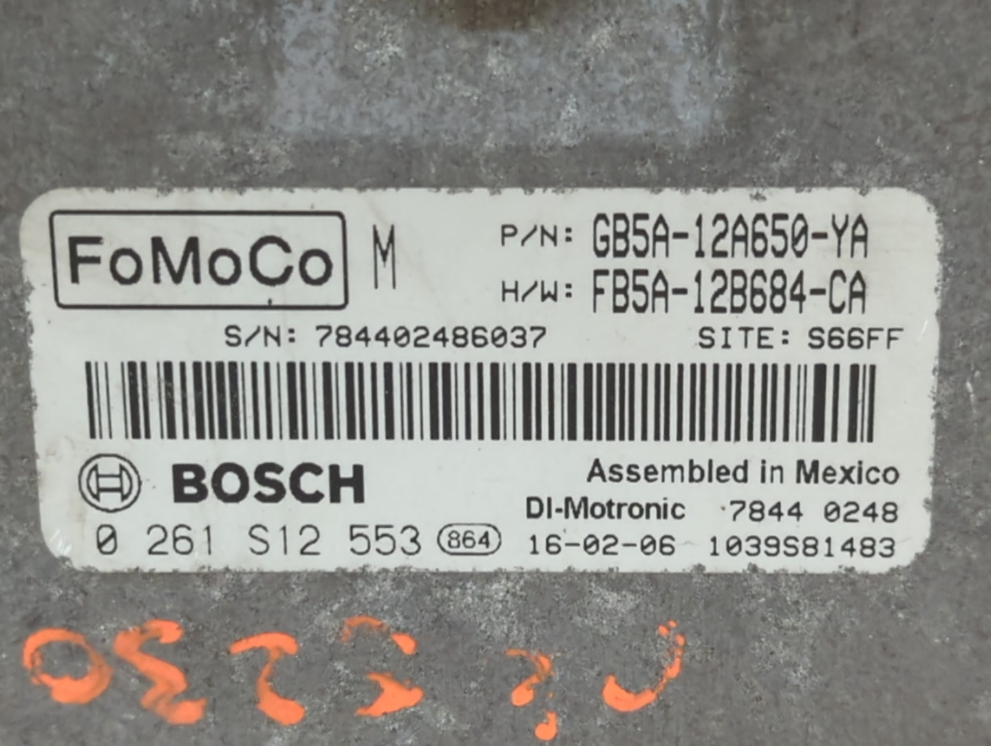 2016-2019 Ford Explorer PCM Engine Control Computer ECU ECM PCU OEM P/N:FB5A-12684-CA GB5A-12A650-YA Fits OEM Used Auto Part