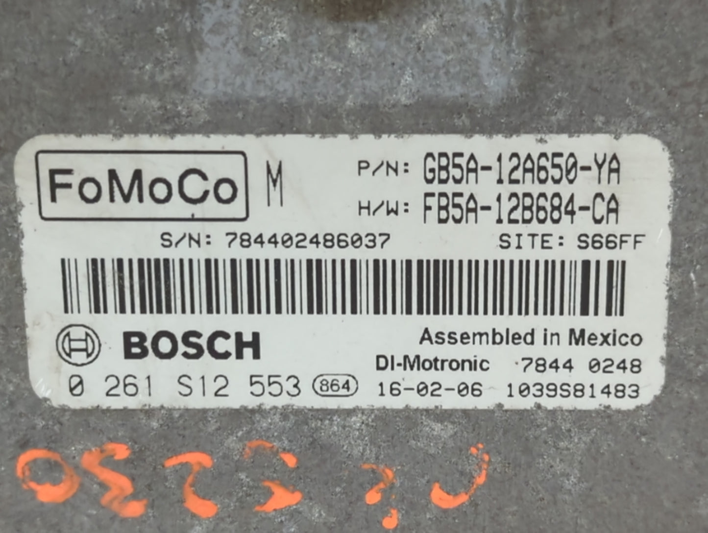 2016-2019 Ford Explorer PCM Engine Control Computer ECU ECM PCU OEM P/N:FB5A-12684-CA GB5A-12A650-YA Fits OEM Used Auto Part