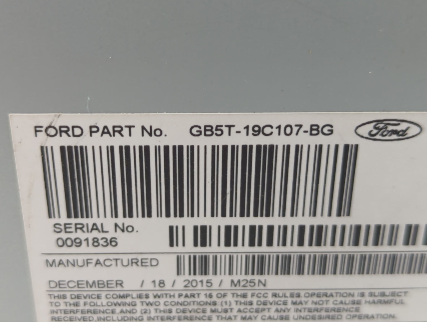 2016-2017 Ford Explorer Radio AM FM Cd Player Receiver Replacement P/N:GB5T-19C107-BG Fits Fits 2016 2017 OEM Used Auto Part