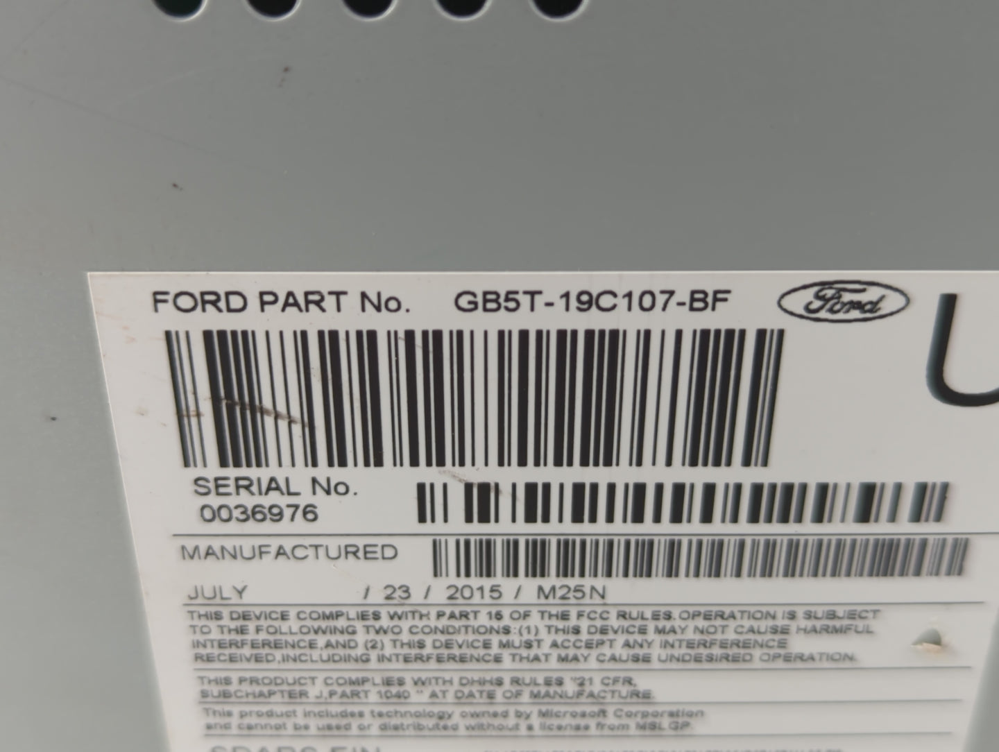 2016-2017 Ford Explorer Am Fm Cd Player Radio Receiver - Oemusedautoparts1.com