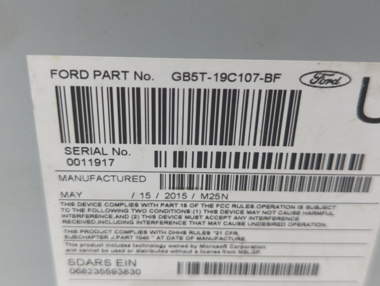 2016-2017 Ford Explorer Am Fm Cd Player Radio Receiver - Oemusedautoparts1.com