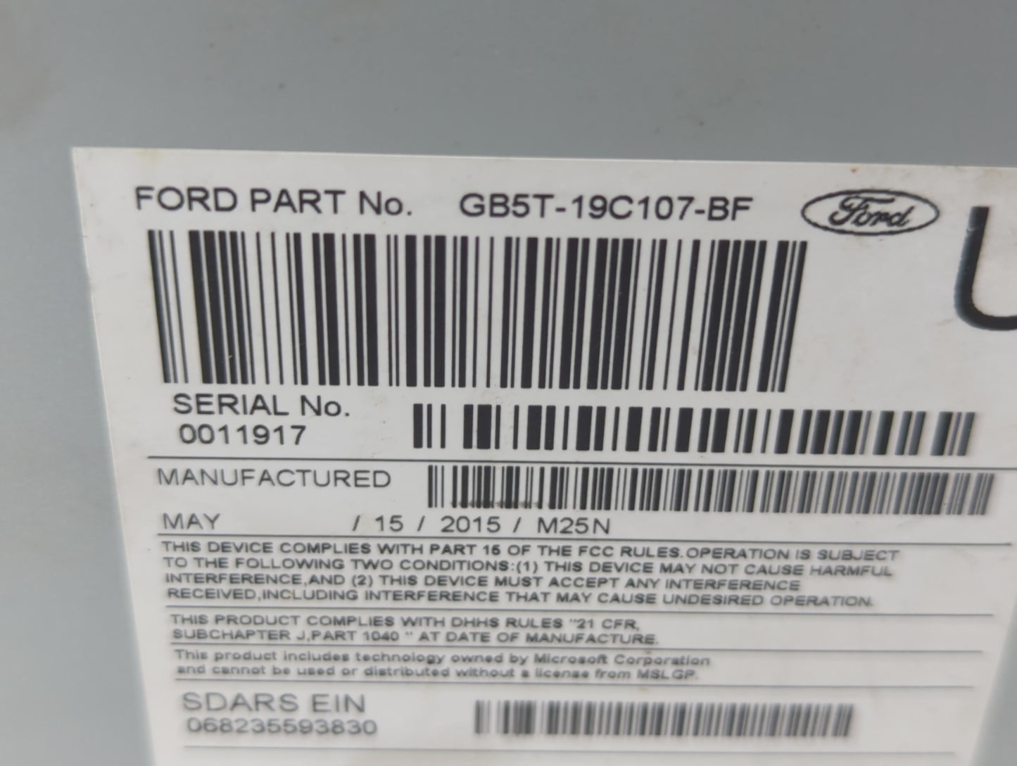 2016-2017 Ford Explorer Am Fm Cd Player Radio Receiver - Oemusedautoparts1.com