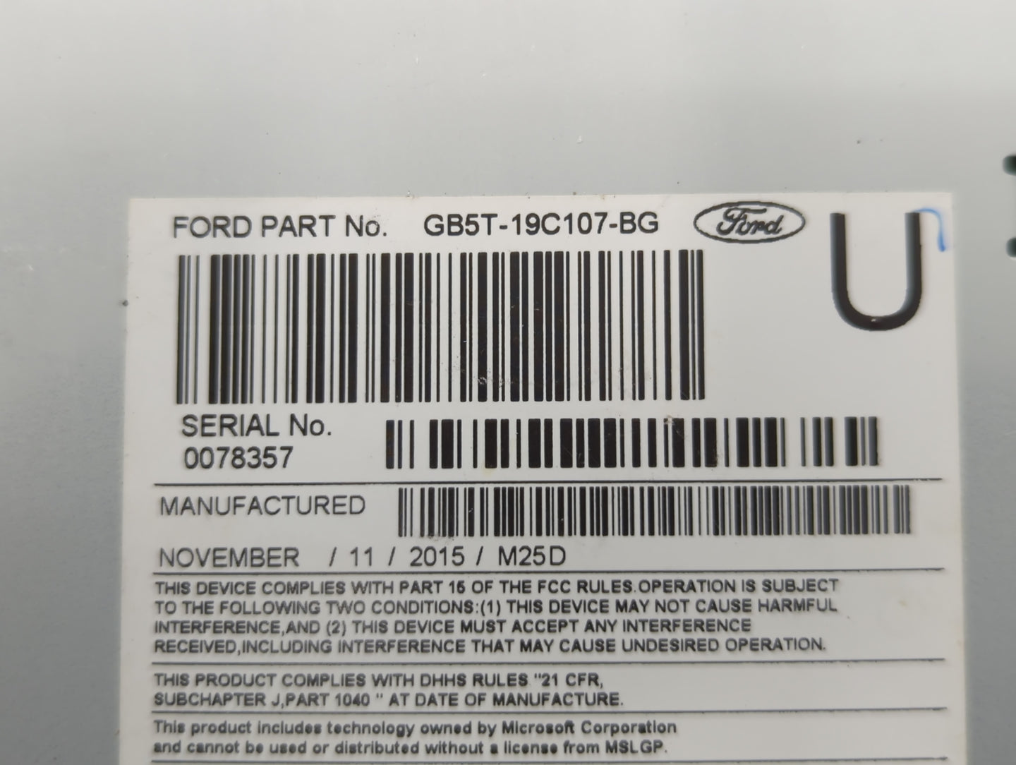 2016-2017 Ford Explorer Radio AM FM Cd Player Receiver Replacement P/N:GB5T-19C107-BG GB5T-19C107-BF Fits Fits 2016 2017 OEM