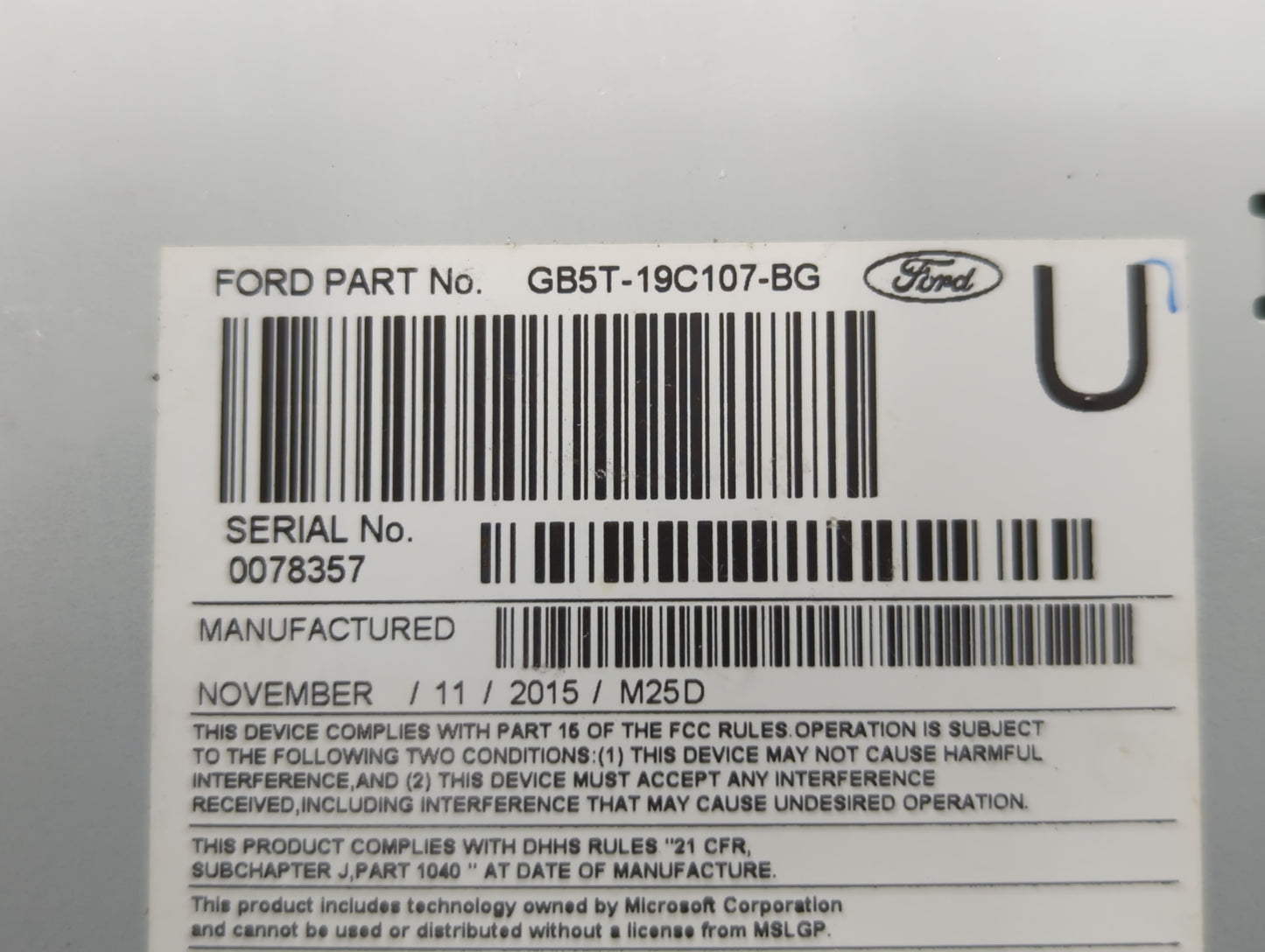 2016-2017 Ford Explorer Radio AM FM Cd Player Receiver Replacement P/N:GB5T-19C107-BG GB5T-19C107-BF Fits Fits 2016 2017 OEM