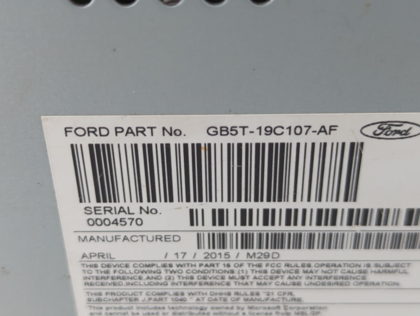 2016-2017 Ford Explorer Am Fm Cd Player Radio Receiver - Oemusedautoparts1.com