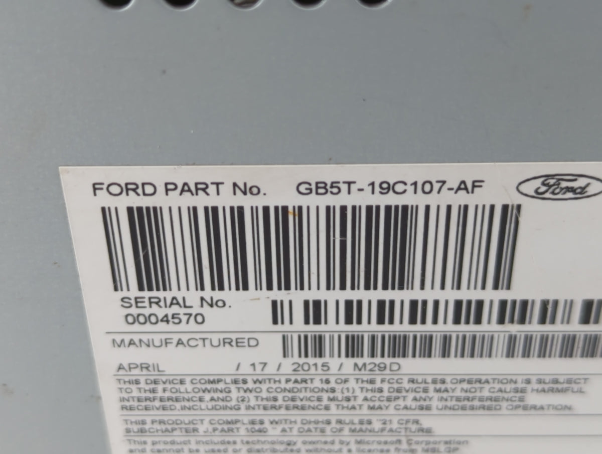 2016-2017 Ford Explorer Am Fm Cd Player Radio Receiver 716901 - Oemusedautoparts1.com