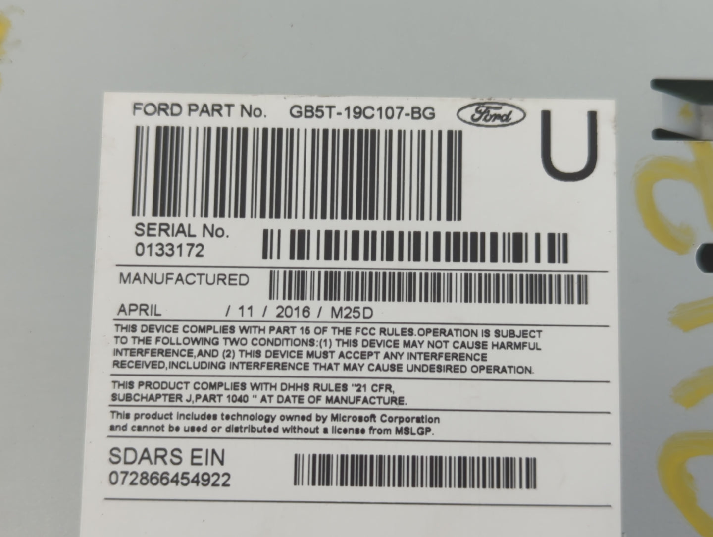 2016-2017 Ford Explorer Am Fm Cd Player Radio Receiver - Oemusedautoparts1.com