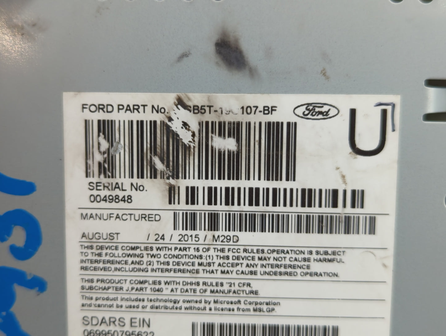 2016-2016 Ford Explorer Am Fm Cd Player Radio Receiver - Oemusedautoparts1.com