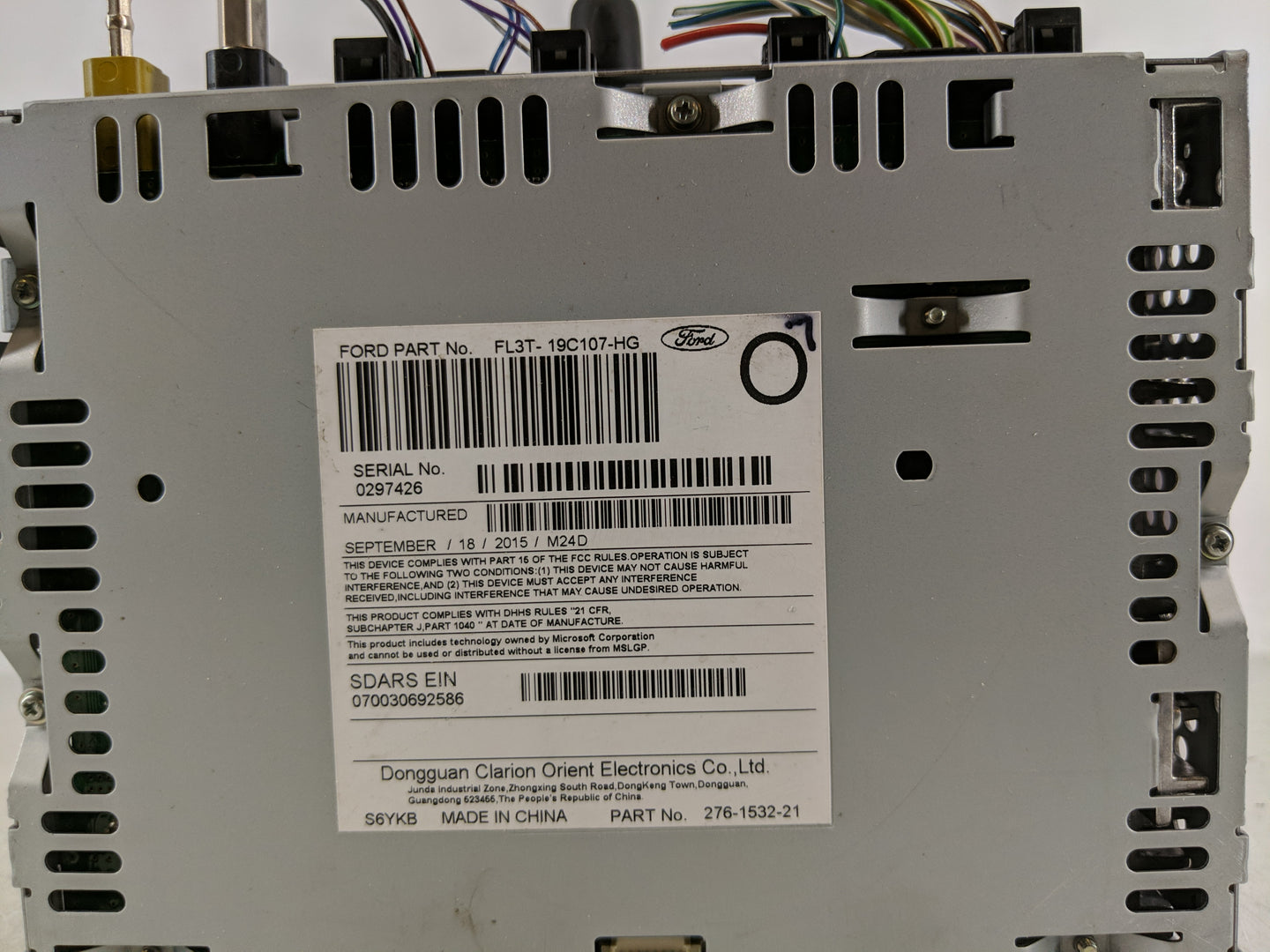 2015-2016 Ford F-150 Radio AM FM Cd Player Receiver Replacement P/N:FL3T-19C107-HG Fits Fits 2015 2016 OEM Used Auto Parts -