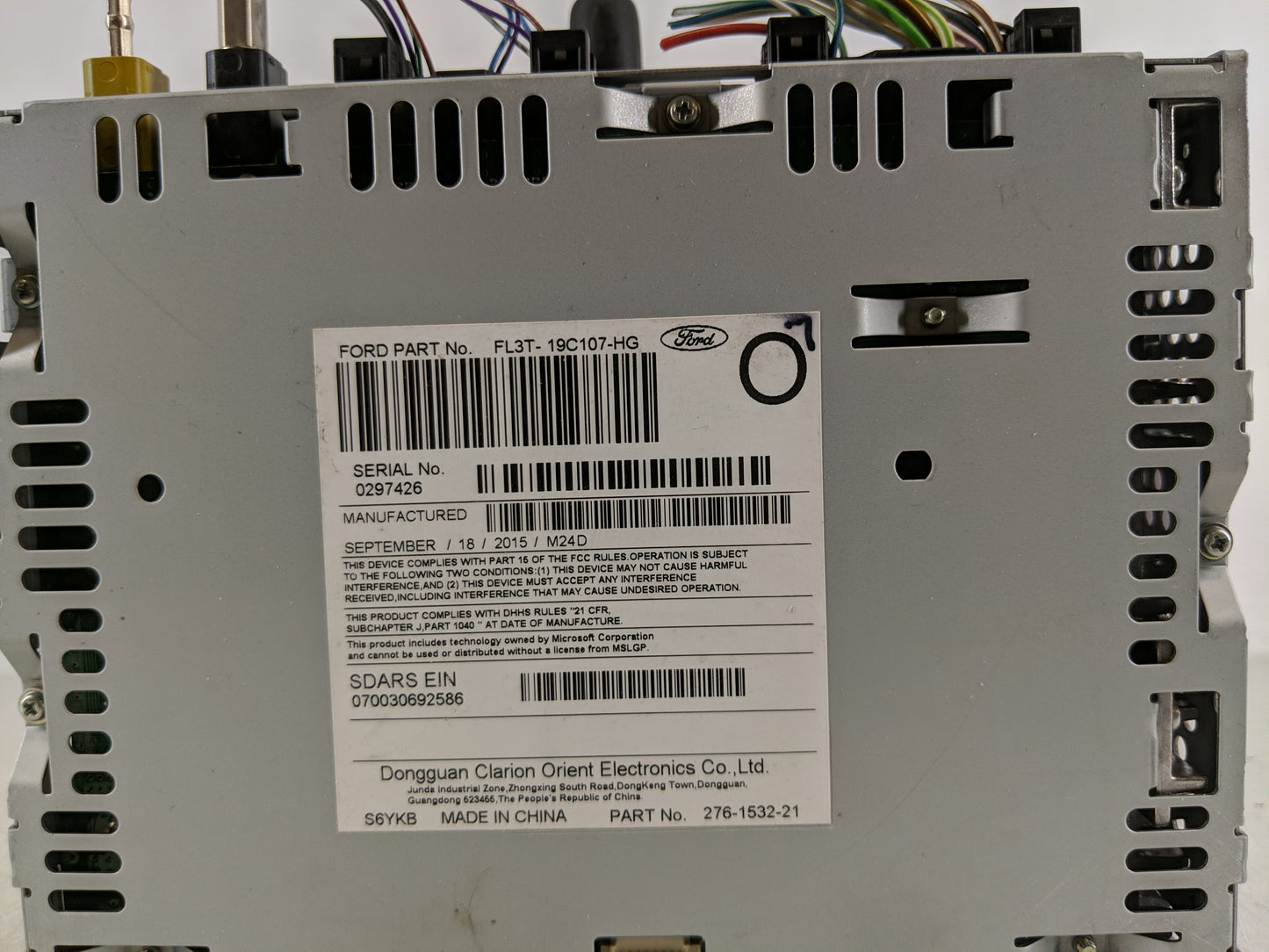 2015-2016 Ford F-150 Radio AM FM Cd Player Receiver Replacement P/N:FL3T-19C107-HG Fits Fits 2015 2016 OEM Used Auto Parts -