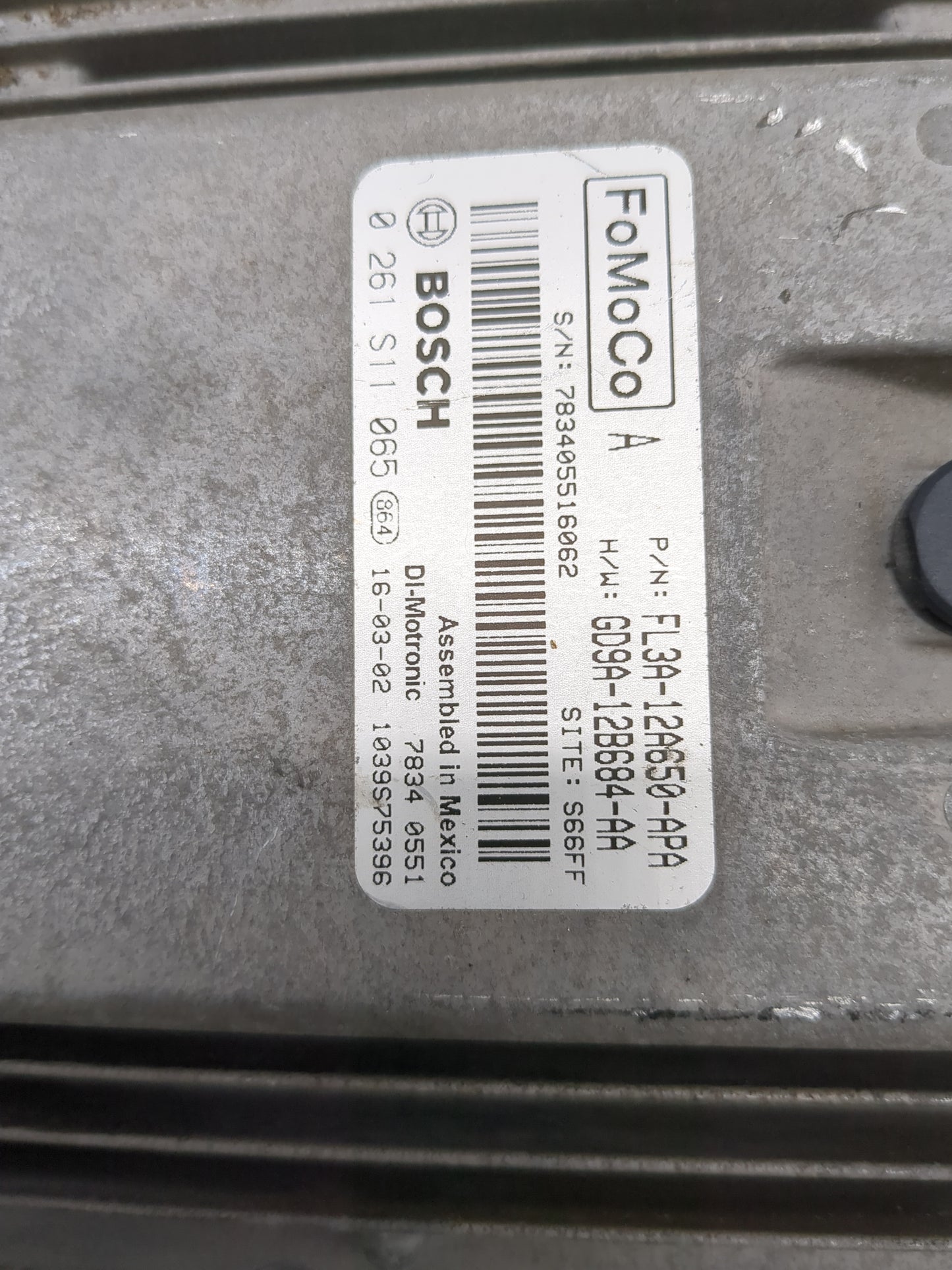2015-2017 Ford F-150 PCM Engine Control Computer ECU ECM PCU OEM P/N:FL3A-12A650-APA 0 261 S11 065 Fits OEM Used Auto Parts 