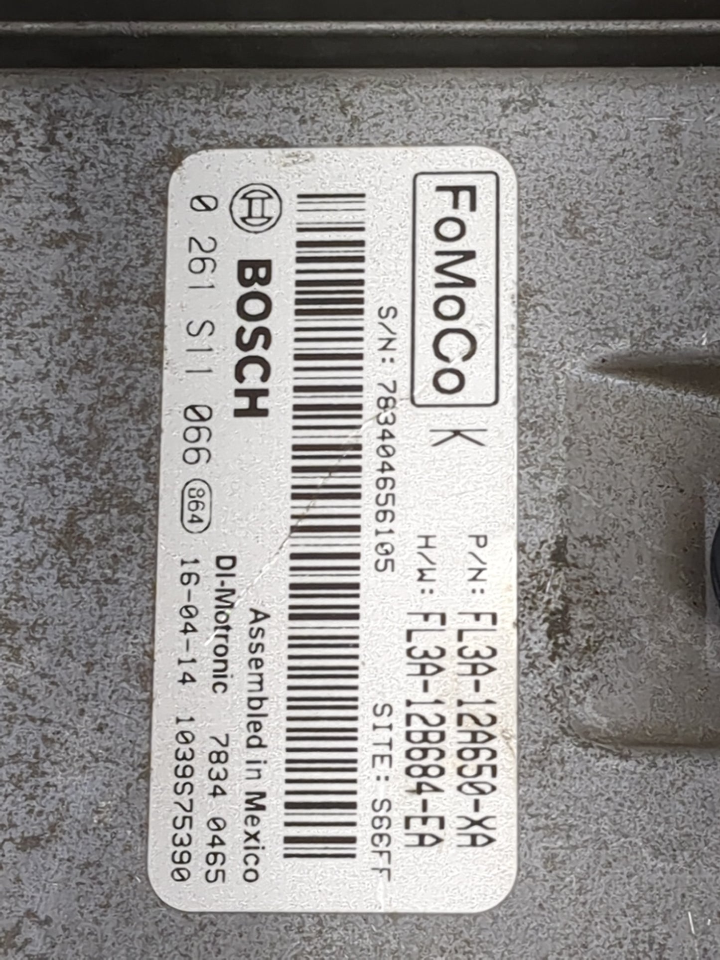 2015-2016 Ford F-150 PCM Engine Control Computer ECU ECM PCU OEM P/N:FL3A-12A650-XA FL3A-12B684-EA, 0261S11066 Fits Fits 201