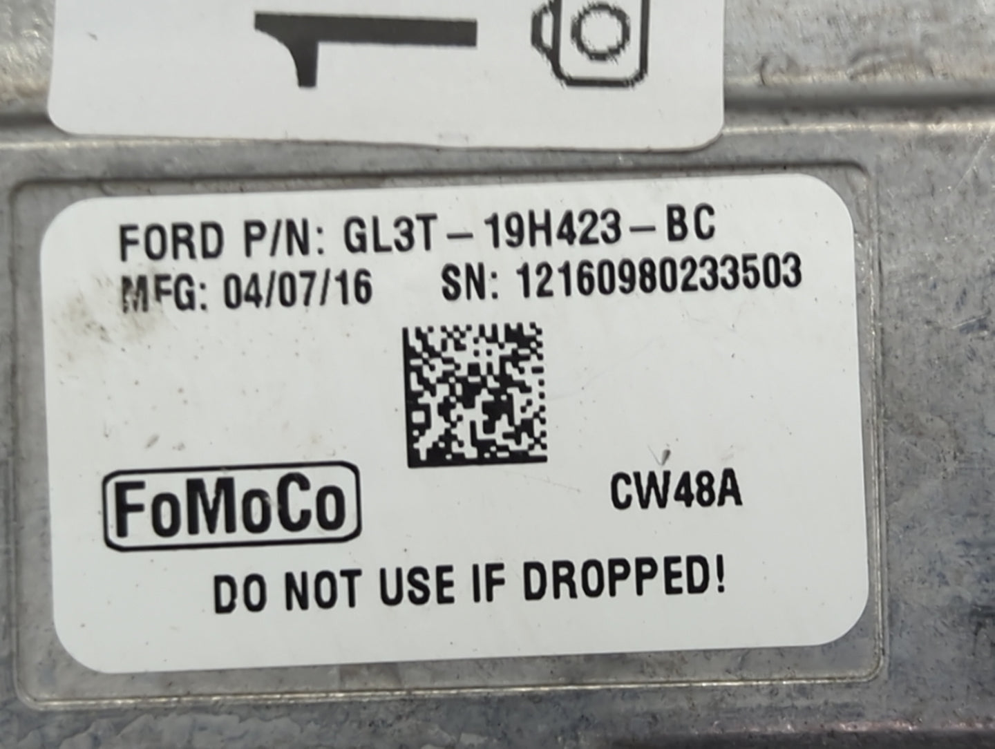 2016-2017 Ford F-150 Driver Assist Control Module Gl3t-19h423-bc - Oemusedautoparts1.com