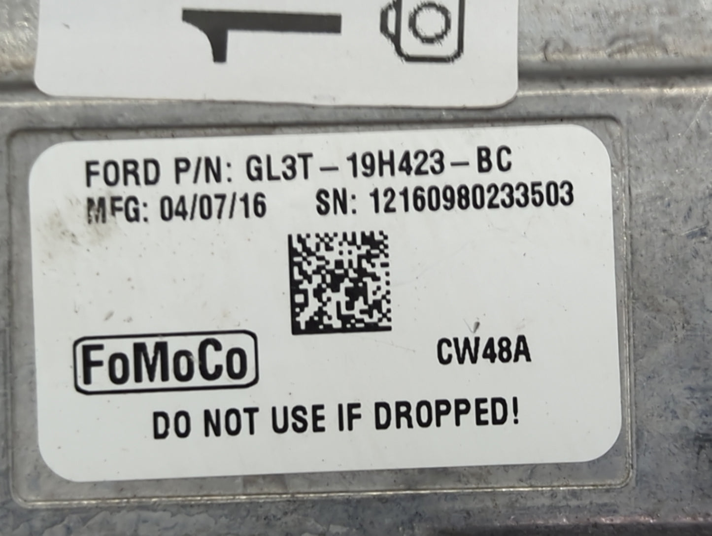 2016-2017 Ford F-150 Driver Assist Control Module Gl3t-19h423-bc - Oemusedautoparts1.com