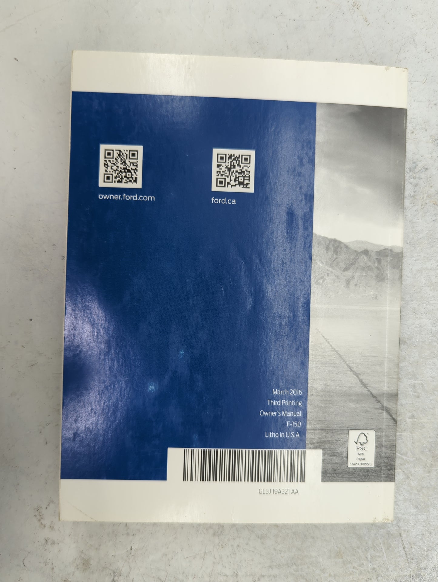 2016 Ford F-150 Owners Manual Book Guide P/N:GL3J19A321AA OEM Used Auto Parts - Oemusedautoparts1.com