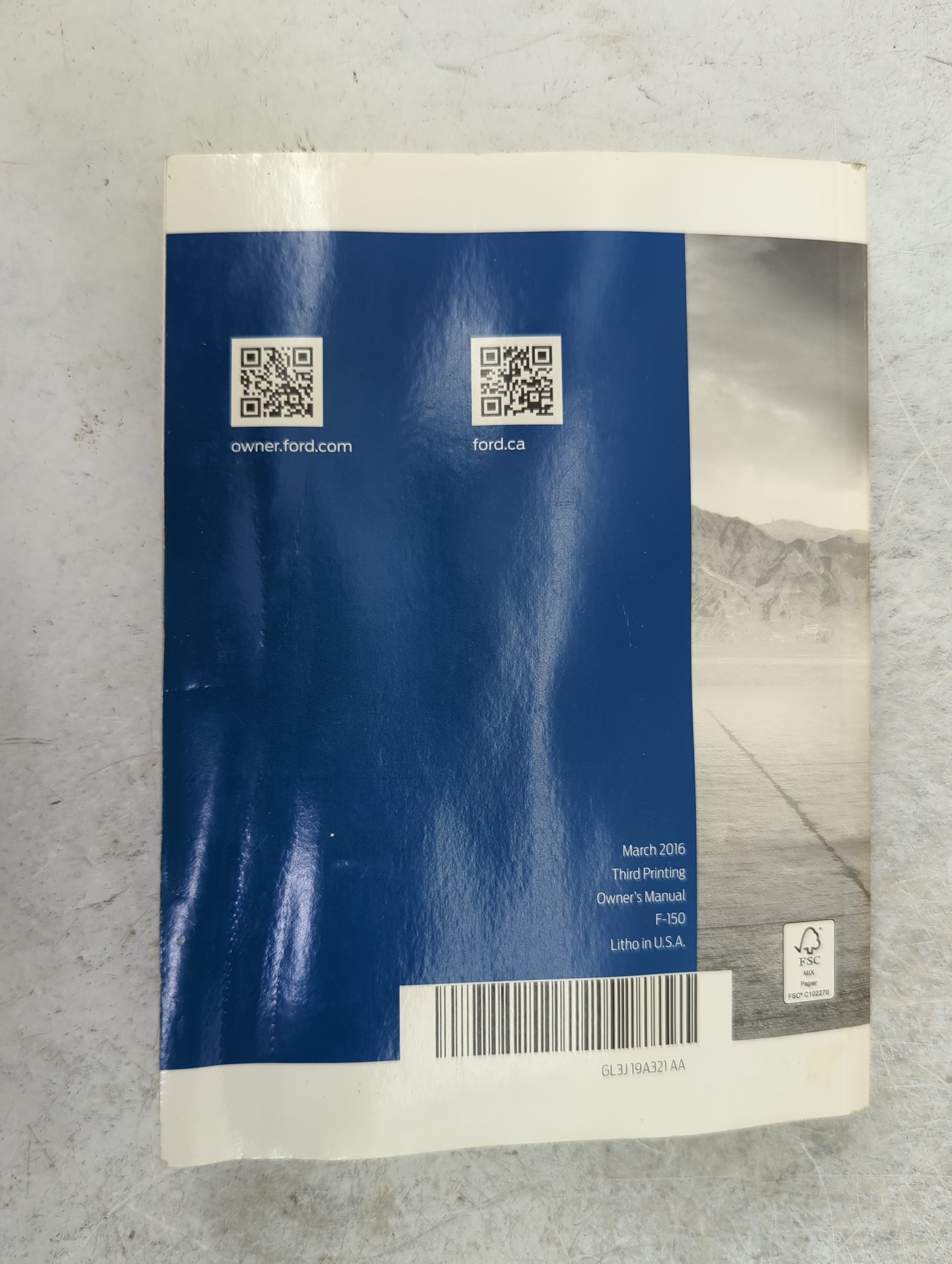 2016 Ford F-150 Owners Manual Book Guide P/N:GL3J19A321AA GJ5J19A285DA OEM Used Auto Parts - Oemusedautoparts1.com