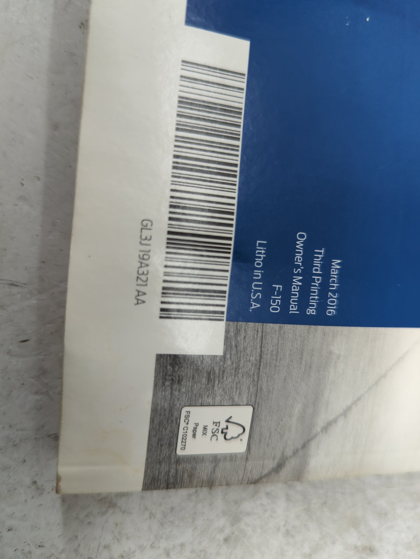 2016 Ford F-150 Owners Manual Book Guide P/N:GL3J19A321AA GJ5J19A285DA OEM Used Auto Parts - Oemusedautoparts1.com