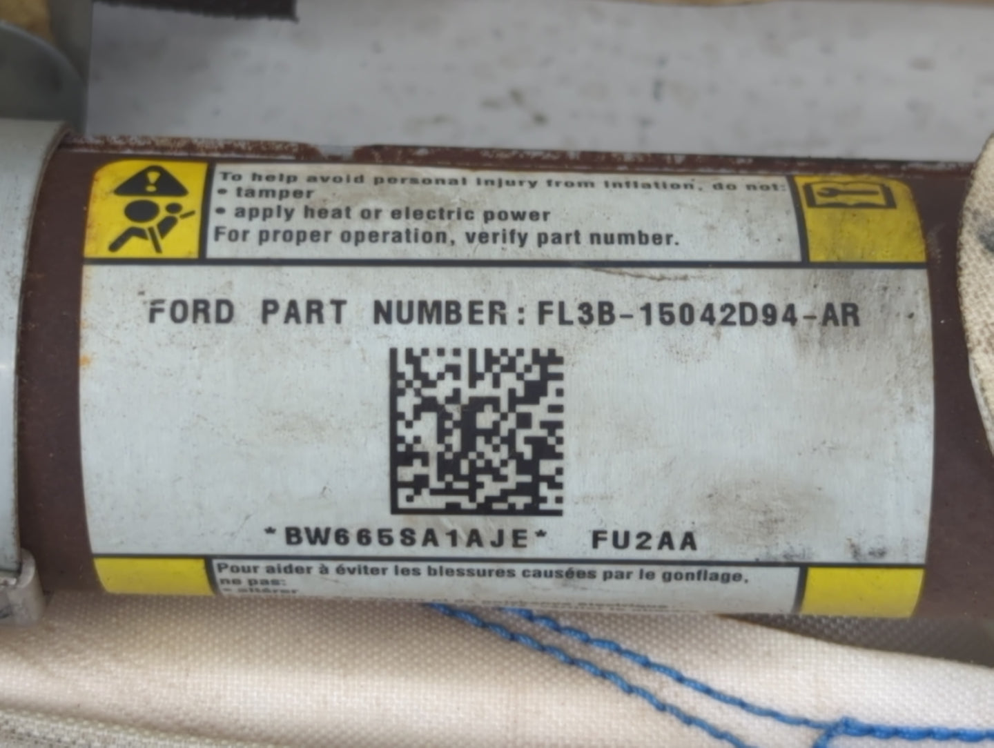 2015-2016 Ford F-150 Air Bag Passenger Right Dashboard Oem - Oemusedautoparts1.com