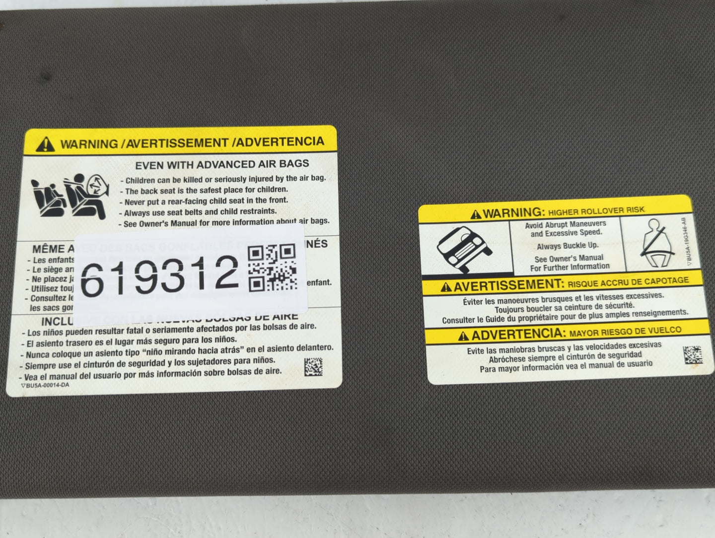 2015-2017 Ford F-150 Sun Visor Shade Replacement Passenger Right Mirror Fits Fits 2015 2016 2017 OEM Used Auto Parts - Oemus