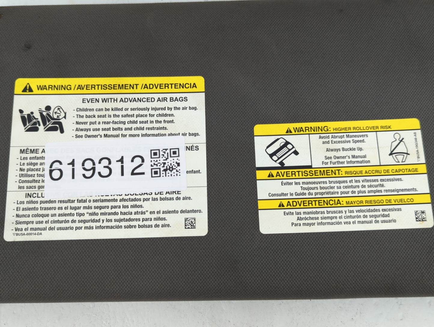 2015-2017 Ford F-150 Sun Visor Shade Replacement Passenger Right Mirror Fits Fits 2015 2016 2017 OEM Used Auto Parts - Oemus