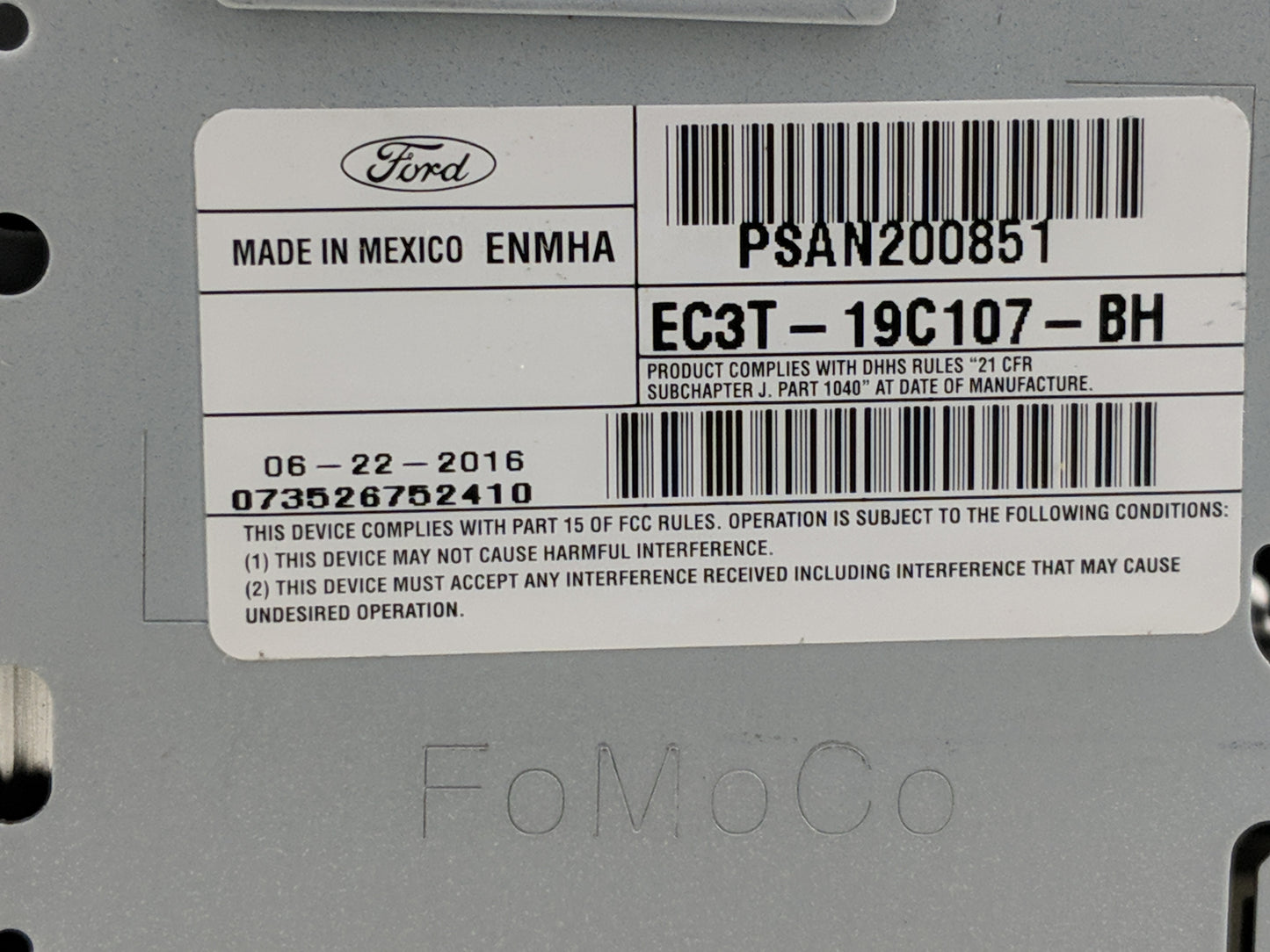 2014-2016 Ford F-350 Super Duty Radio AM FM Cd Player Receiver Replacement P/N:EC3T-19C107-BH Fits Fits 2014 2015 2016 OEM U