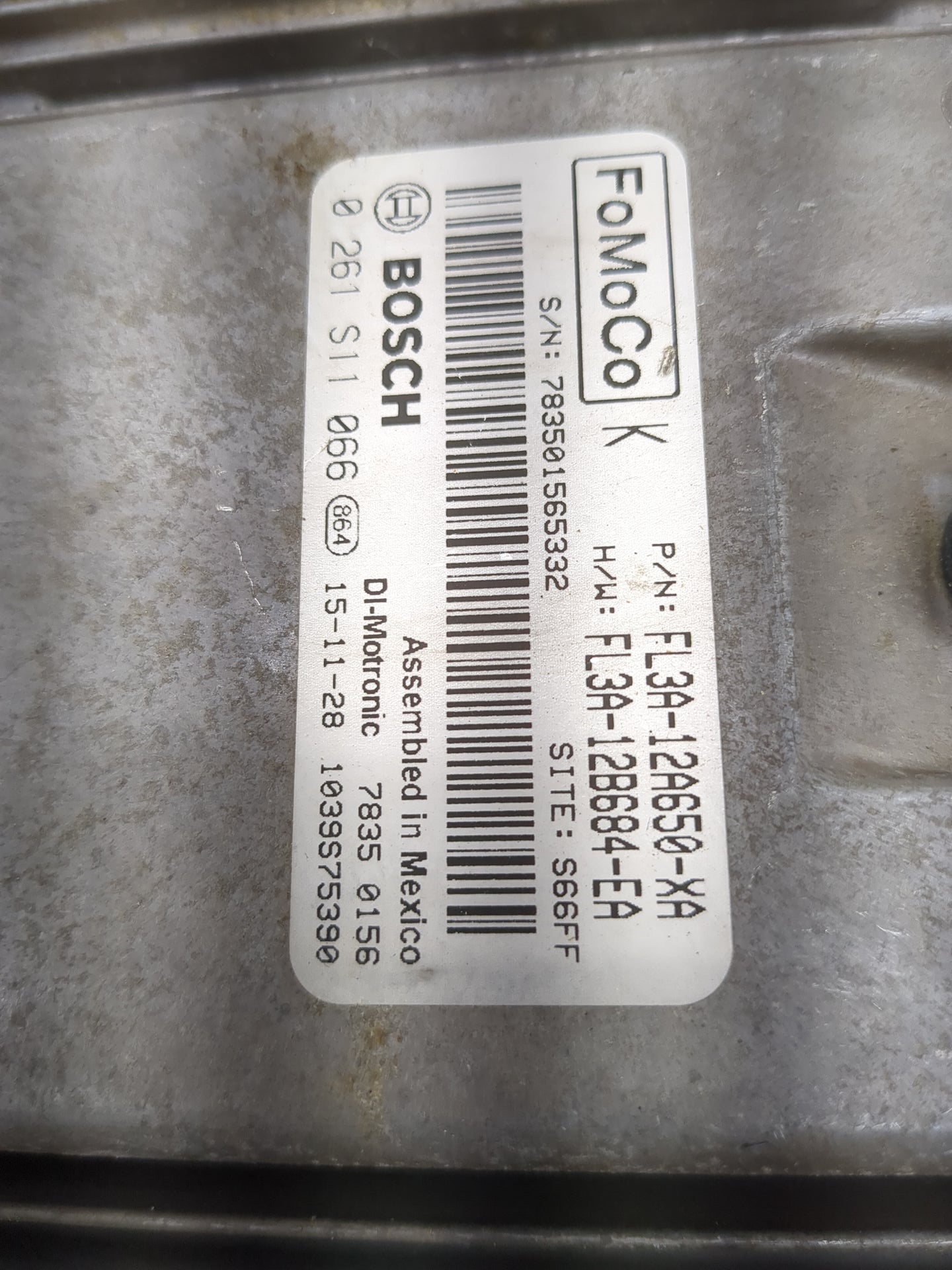 2016 Ford F150 PCM Engine Control Computer ECU ECM PCU OEM P/N:FL3A-12A650-XA FL3A-12B684-EA, 0261S11066 Fits Fits 2015 OEM 