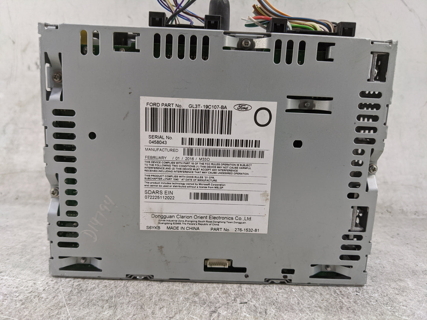 2016 Ford F150 Radio AM FM Cd Player Receiver Replacement P/N:PU-3640P-C GL3T-19C107-BA, 276-1532-81 Fits OEM Used Auto Part