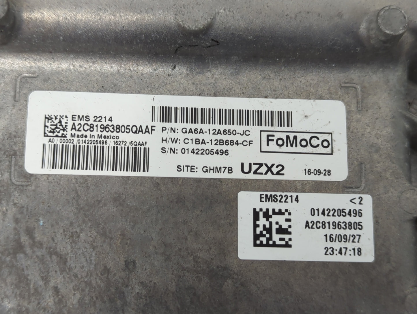 2015-2017 Ford Fiesta PCM Engine Control Computer ECU ECM PCU OEM P/N:GA6A-12A650-JC A2C81963805QAAF Fits Fits 2015 2016 201