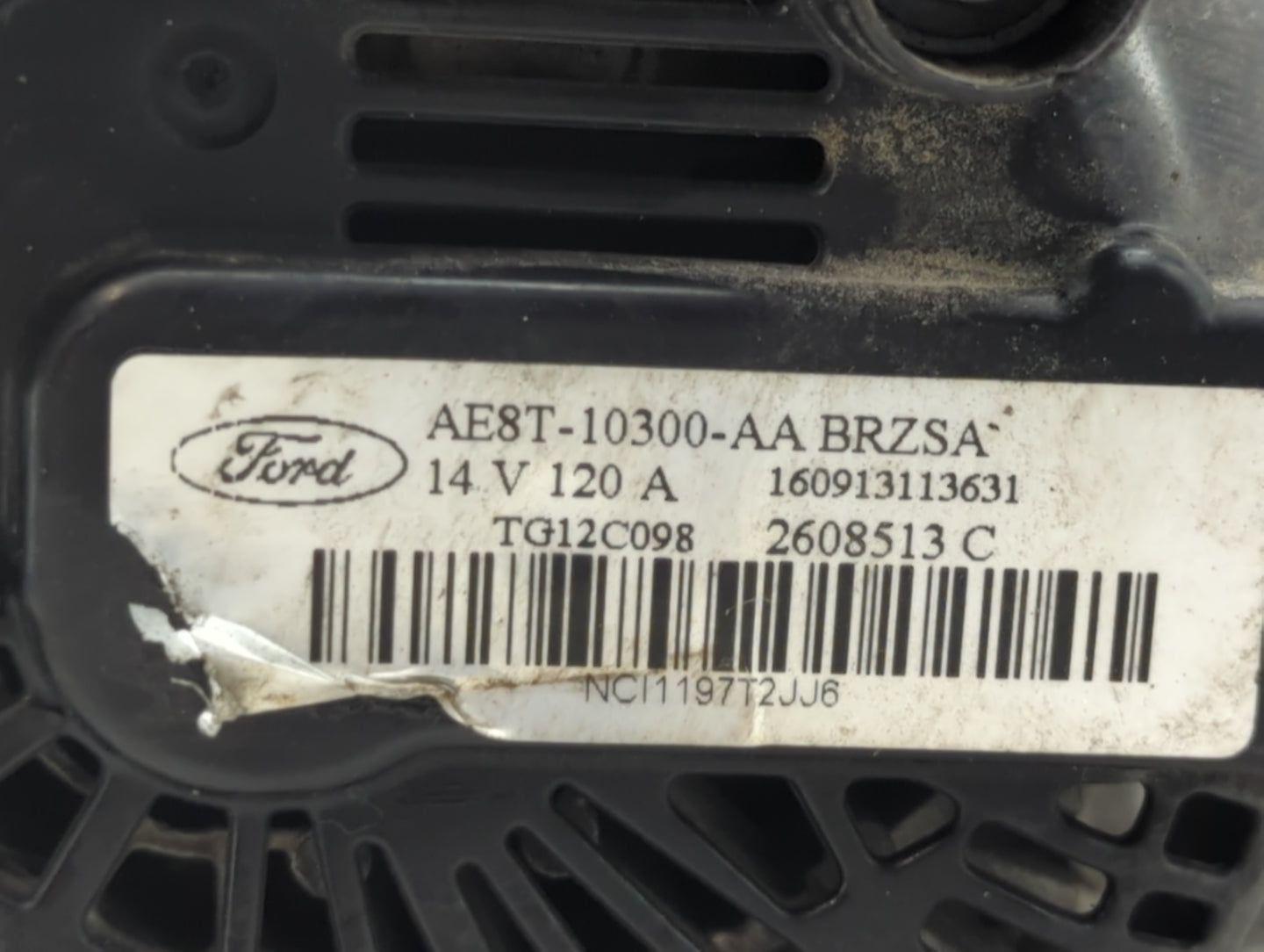 2011-2019 Ford Fiesta Alternator Replacement Generator Charging Assembly Engine OEM P/N:AE8T-10300-AA Fits OEM Used Auto Par