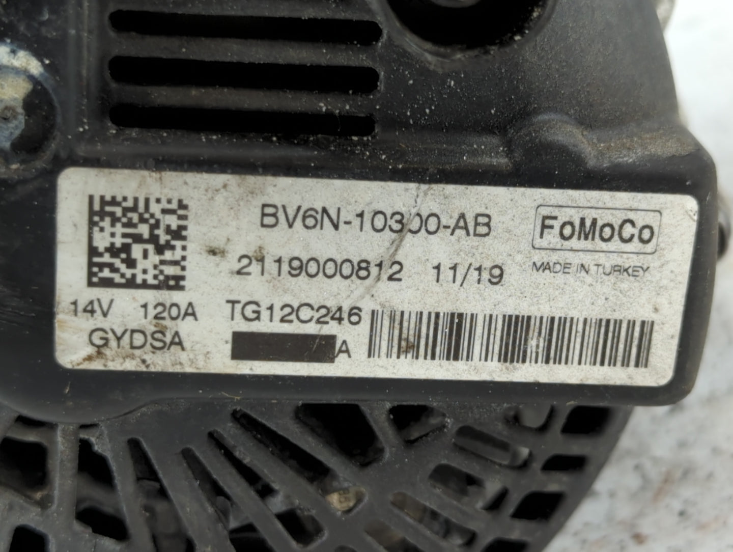 2011-2019 Ford Fiesta Alternator Replacement Generator Charging Assembly Engine OEM P/N:2119000812 BV6N-10300-AB Fits OEM Us