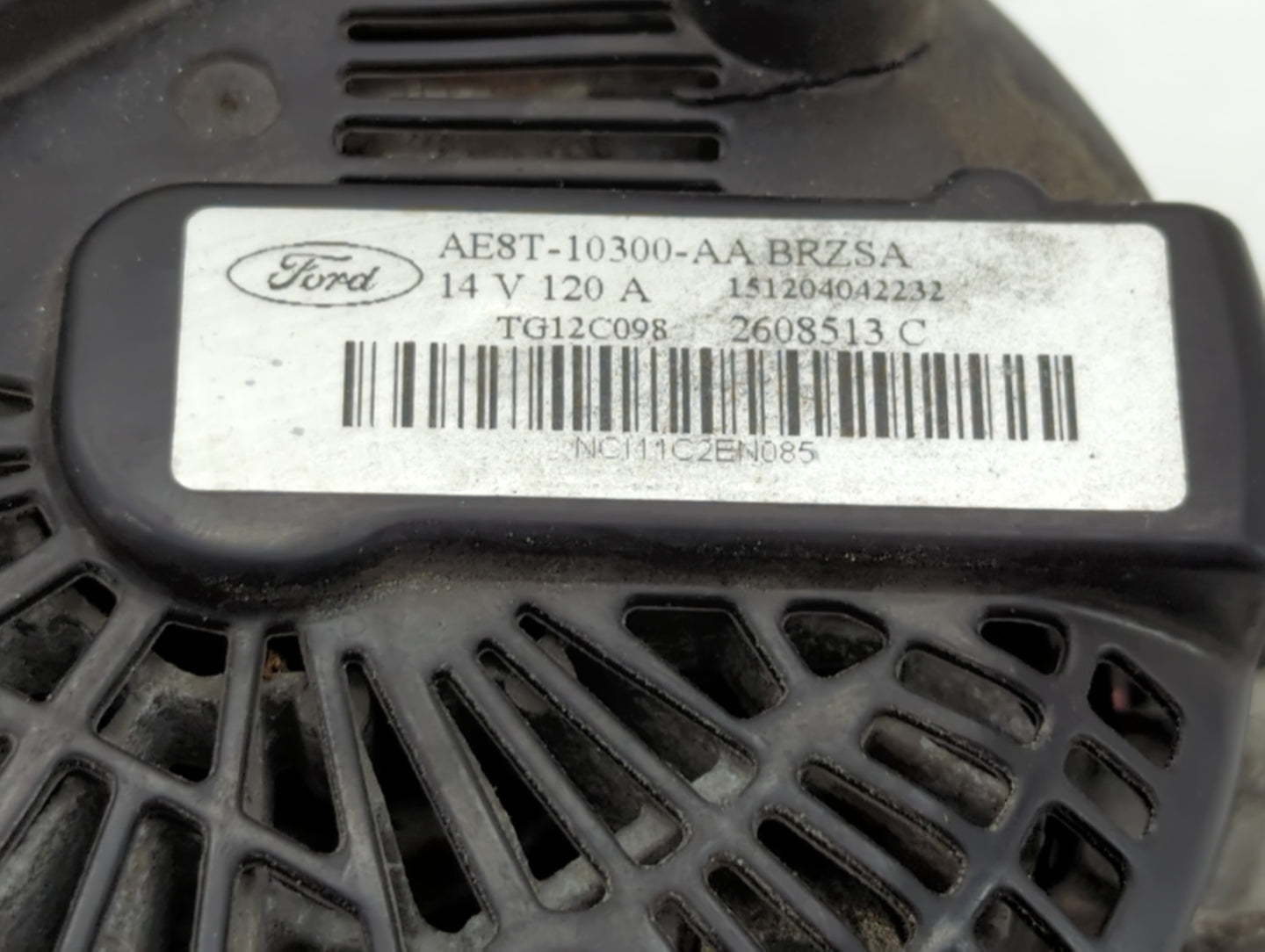 2011-2019 Ford Fiesta Alternator Replacement Generator Charging Assembly Engine OEM P/N:AE8T-10300-AA Fits OEM Used Auto Par