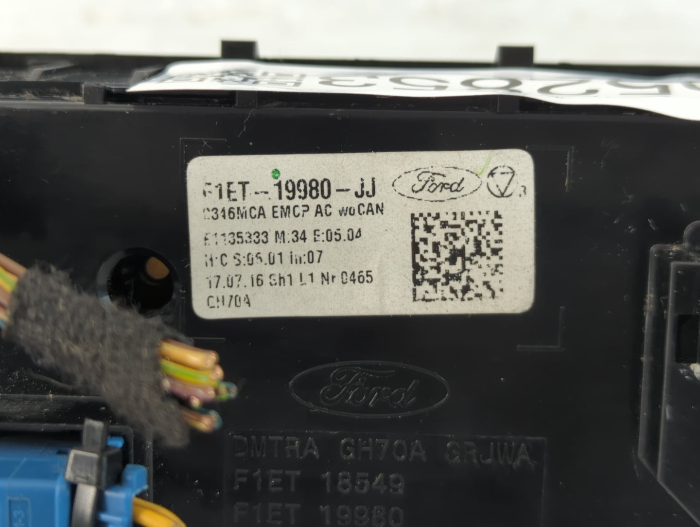 2015-2018 Ford Focus Climate Control Module Temperature AC/Heater Replacement P/N:F1ET-19980-JJ Fits Fits 2015 2016 2017 201