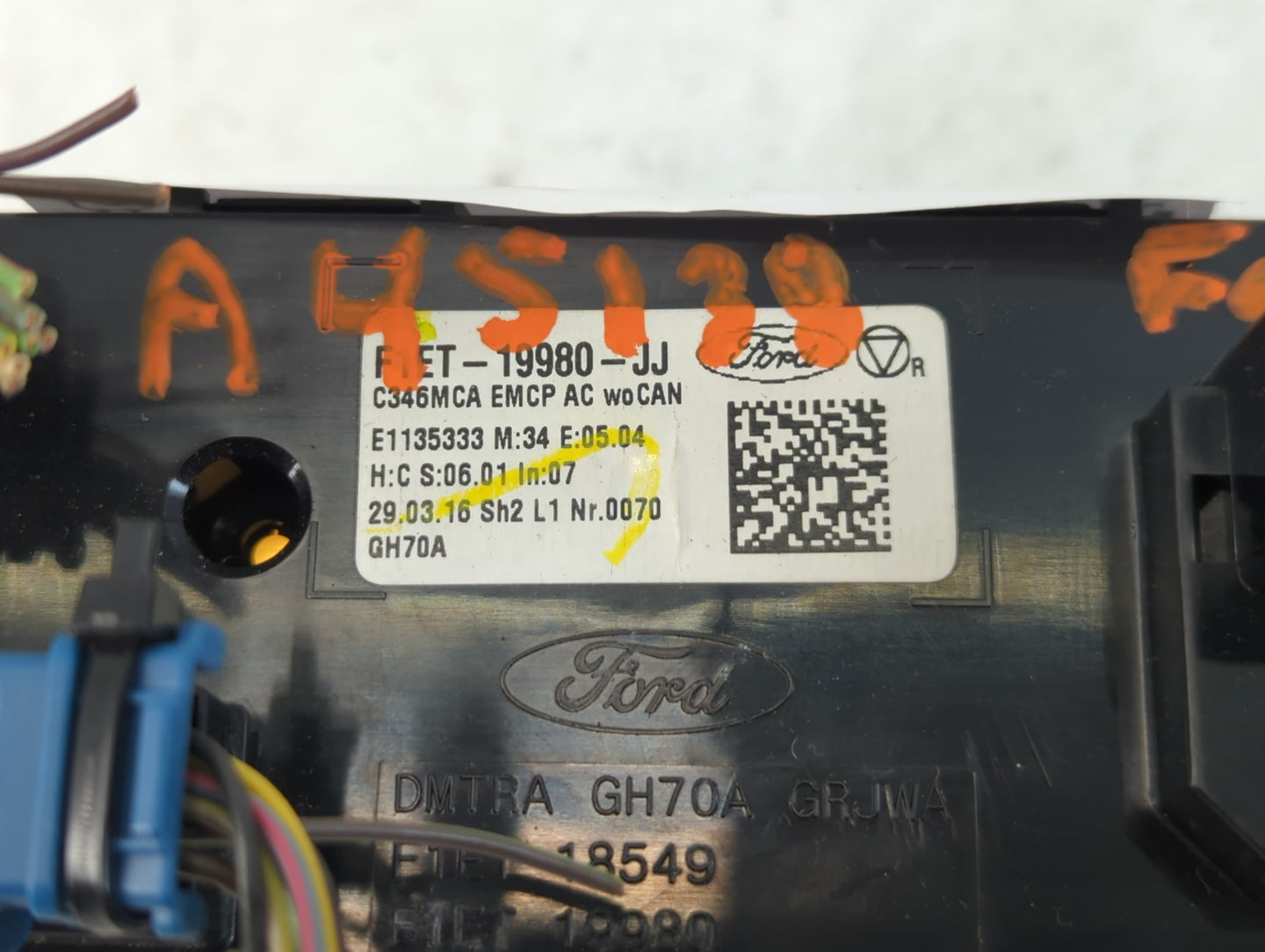 2015-2018 Ford Focus Climate Control Module Temperature AC/Heater Replacement P/N:F1ET-19980-JJ Fits Fits 2015 2016 2017 201